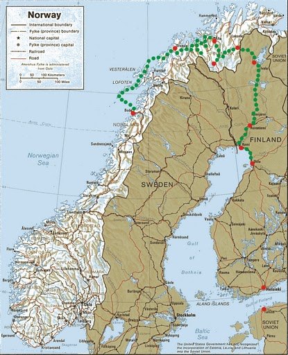 Norwegia - trasa Trasa jaka pokonały dziewczyny.