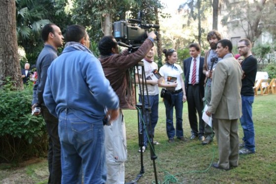 Jeszcze przed wyjazdem dopadli nas dziennikarza Nile TV i Nile News Channel (fot. www.afrykanowaka.pl)