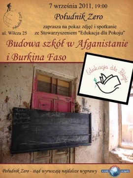 Na spotkanie z ludźmi ze Stowarzyszenia "Edukacja dla Pokoju" zapraszamy 7 września o godz. 19 do Południka Zero, ul. Wilcza 25. Edukacja dla Pokoju w Południku Zero