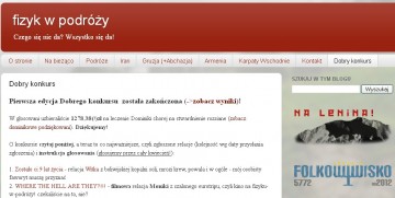 Blog Wojtka Ganczarczyka - Fizyk w podróży