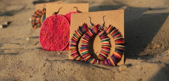 kolczyki z pestek melona