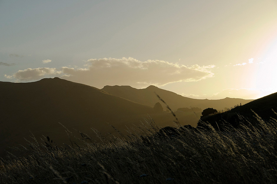 02. Nowa Zelandia, Akaroa Harbour. Wzgórza malowniczej zatoki pochodzenia wulkanicznego. (Fot. Kuba Adamiec) Wzgórza malowniczej zatoki pochodzenia wulkanicznego