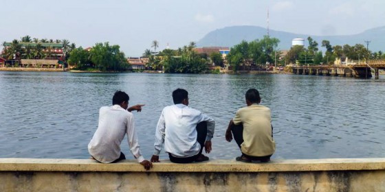 Miasteczko Kampot w Kambodży